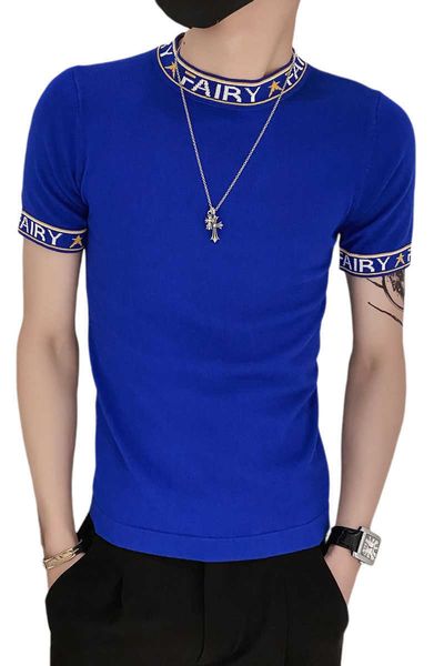 summer knitted t-shirt men's letter embroidery o neck short sleeve t-shirt fashion casual slim fit tees soft comfort 210527, White;black
summer knitted t-shirt men's letter embroidery o neck short sleeve t-shirt fashion casual slim fit tees soft comfort 210527, White;black