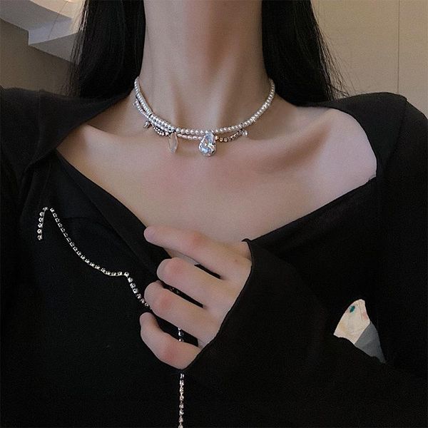 chokers 2021 double layer pearl chain choker necklace women vintage water drop crystal pendant necklaces fashion jewelry collar, Golden;silver
chokers 2021 double layer pearl chain choker necklace women vintage water drop crystal pendant necklaces fashion jewelry collar, Golden;silver