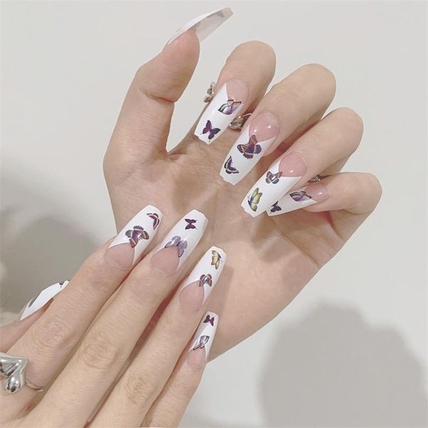 false nails colored butterfly long ballerina french fake with designs stick on jp1013, Red;gold
false nails colored butterfly long ballerina french fake with designs stick on jp1013, Red;gold