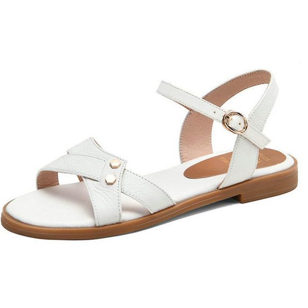 genuine leather women sandals 2cm heel flat open toe buckle summer shoes female 2021 black white large size 34-43
genuine leather women sandals 2cm heel flat open toe buckle summer shoes female 2021 black white large size 34-43