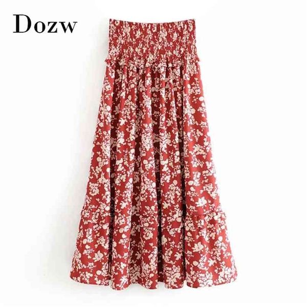 boho styles floral print skirt women elastic high waist holiday beach s lady loose pleated female long jupe femme 210515, Black
boho styles floral print skirt women elastic high waist holiday beach s lady loose pleated female long jupe femme 210515, Black