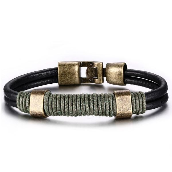 charm bracelets retro leather woven rope bracelet for men vintage handmade bronze color alloy birthday party gift simple design jewelry, Golden;silver
charm bracelets retro leather woven rope bracelet for men vintage handmade bronze color alloy birthday party gift simple design jewelry, Golden;silver