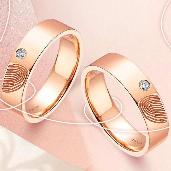 au585 rose gold ring lovers wedding anniversary engagement fingerprint round moissanite diamond casual classic trendy cluster rings, Golden;silver
au585 rose gold ring lovers wedding anniversary engagement fingerprint round moissanite diamond casual classic trendy cluster rings, Golden;silver