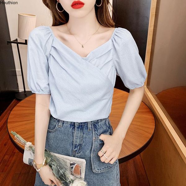 women's blouses & shirts blouse v-neck shirt fashion casual lace solid color chiffon summer puff short sleeves lady blusas 10055, White
women's blouses & shirts blouse v-neck shirt fashion casual lace solid color chiffon summer puff short sleeves lady blusas 10055, White