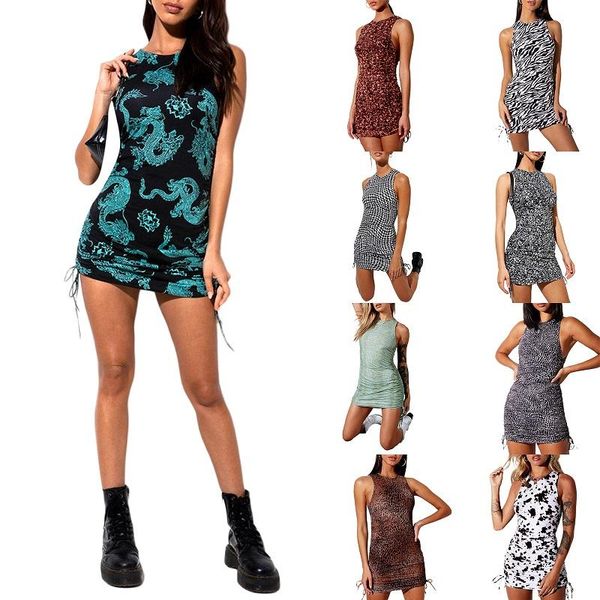 casual dresses woman dress sleeveless crew neck print bandage bodycom mini summer clothes, Black;gray
casual dresses woman dress sleeveless crew neck print bandage bodycom mini summer clothes, Black;gray