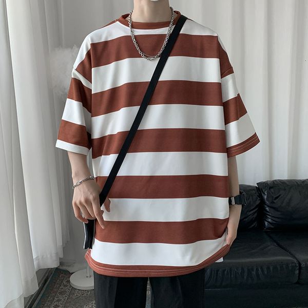 summer round neck striped men tshirt short sleeve for male casual loose couple fashion cotton, White;black
summer round neck striped men tshirt short sleeve for male casual loose couple fashion cotton, White;black