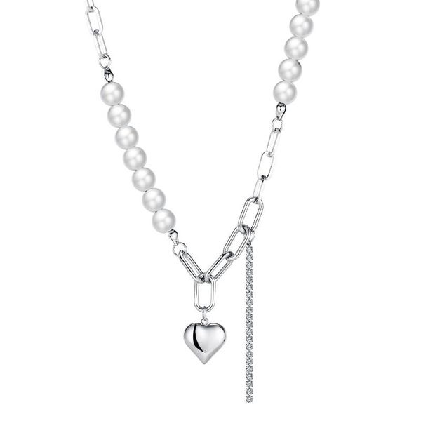 pendant necklaces fami irregular splicing pearl necklace women's net red personality versatile stainless steel jewelry japanese and kor, Silver
pendant necklaces fami irregular splicing pearl necklace women's net red personality versatile stainless steel jewelry japanese and kor, Silver