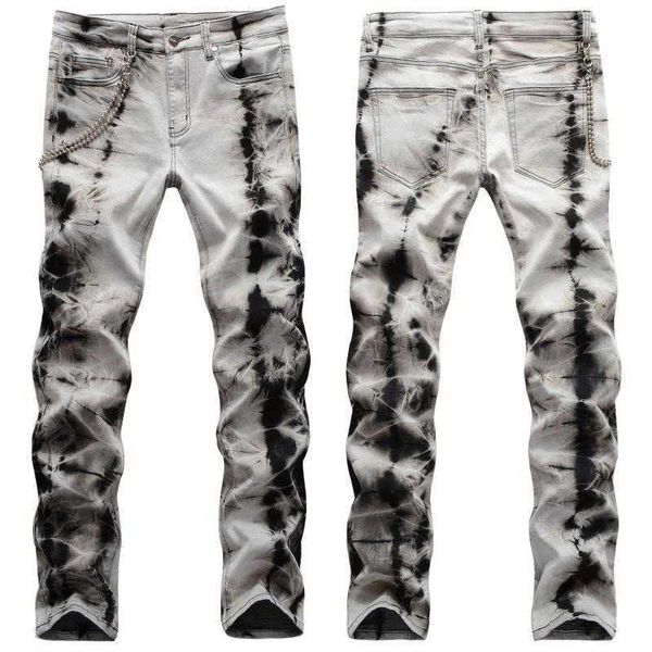 men's jeans street fashion hip hop snowflake graphic chain decoration elastic slim jean man pantalon homme noir summer, Blue
men's jeans street fashion hip hop snowflake graphic chain decoration elastic slim jean man pantalon homme noir summer, Blue