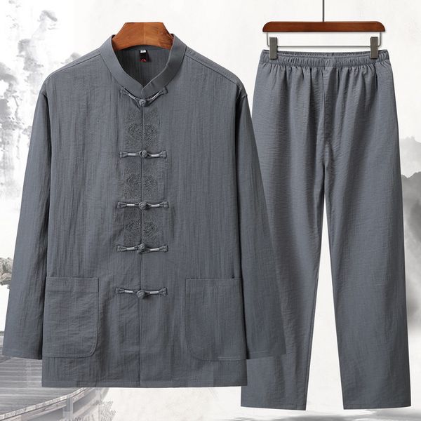 tang men's middle-aged elderly cotton long sleev chine style father's spring and autumn old people's cloth linen suit, Black
tang men's middle-aged elderly cotton long sleev chine style father's spring and autumn old people's cloth linen suit, Black