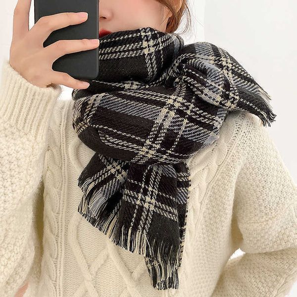 korea dongdamen double-sided plaid scarf winter 2021 christmas imitation cashmere tassel shawl women's warm bib, Blue;gray
korea dongdamen double-sided plaid scarf winter 2021 christmas imitation cashmere tassel shawl women's warm bib, Blue;gray