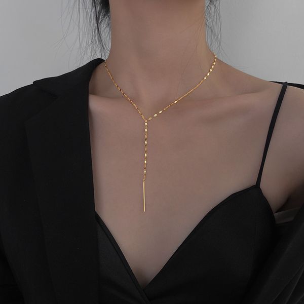 gold plated y-neck female y-word tassel necklace short clavicle korean letter long tassel chain, Silver
gold plated y-neck female y-word tassel necklace short clavicle korean letter long tassel chain, Silver