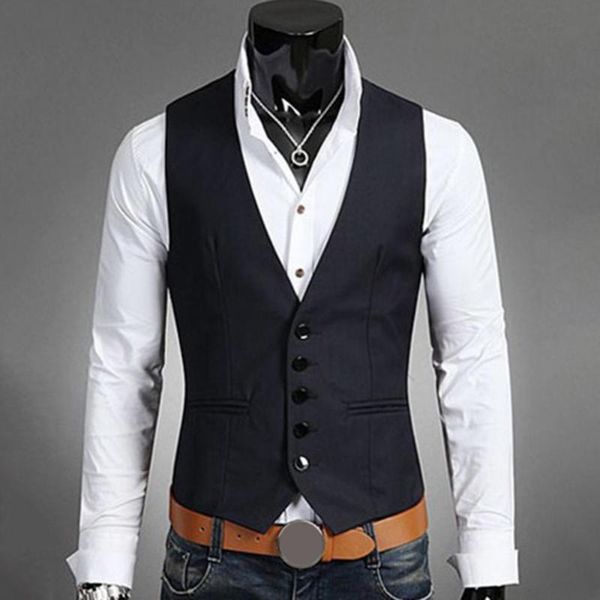 men's vests 50% business men solid color v neck button pocket sleeveless slims1 fits1 vest waistcoat, Black;white
men's vests 50% business men solid color v neck button pocket sleeveless slims1 fits1 vest waistcoat, Black;white