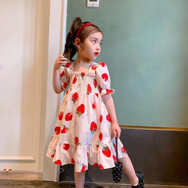 girl's dresses short sleeve dress puff lacework children girls strawberry print sweet for birthday party, Red;yellow
girl's dresses short sleeve dress puff lacework children girls strawberry print sweet for birthday party, Red;yellow