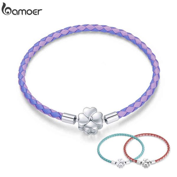 bamoer 925 sterling silver lucky three color real leather bracelet clover european for women diy fine jewelry, Golden;silver
bamoer 925 sterling silver lucky three color real leather bracelet clover european for women diy fine jewelry, Golden;silver