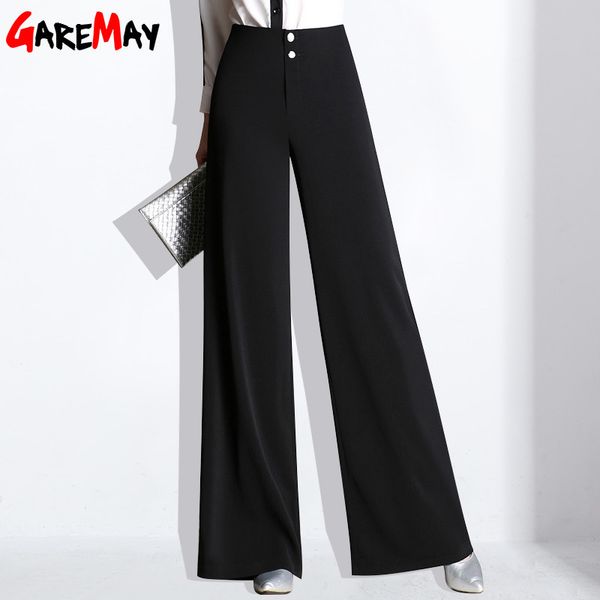 high waist wide leg pants women plus size loose office ladies chiffon for black trousers 's pantaloons 210428, Black;white
high waist wide leg pants women plus size loose office ladies chiffon for black trousers 's pantaloons 210428, Black;white