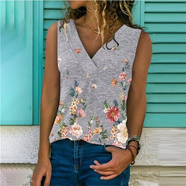 women's t-shirt sleeveless summer t shirt women flower print casual ladies v neck tee female loose fashion shirts, White
women's t-shirt sleeveless summer t shirt women flower print casual ladies v neck tee female loose fashion shirts, White