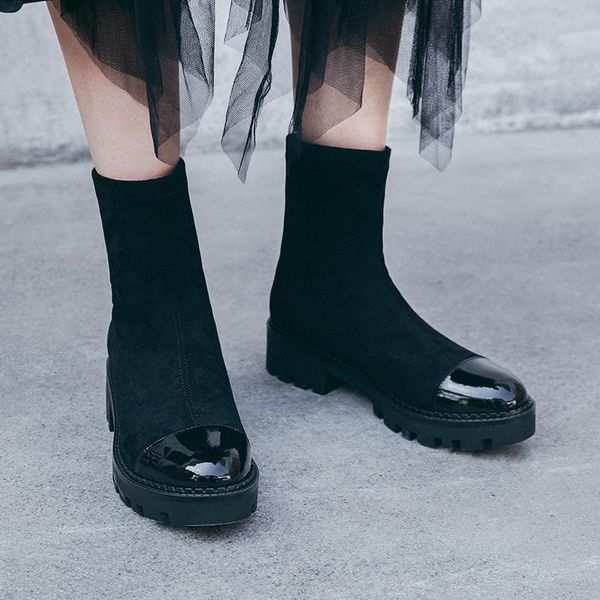 boots 2021 spring and autumn elastic socks low-heeled platform fashion women's, Black
boots 2021 spring and autumn elastic socks low-heeled platform fashion women's, Black