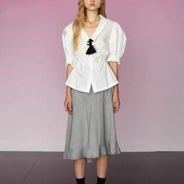 women's blouses & shirts 2021 summer fashion women turn-down collar short lantern sleeves single breasted white shirt female blouse p18
women's blouses & shirts 2021 summer fashion women turn-down collar short lantern sleeves single breasted white shirt female blouse p18