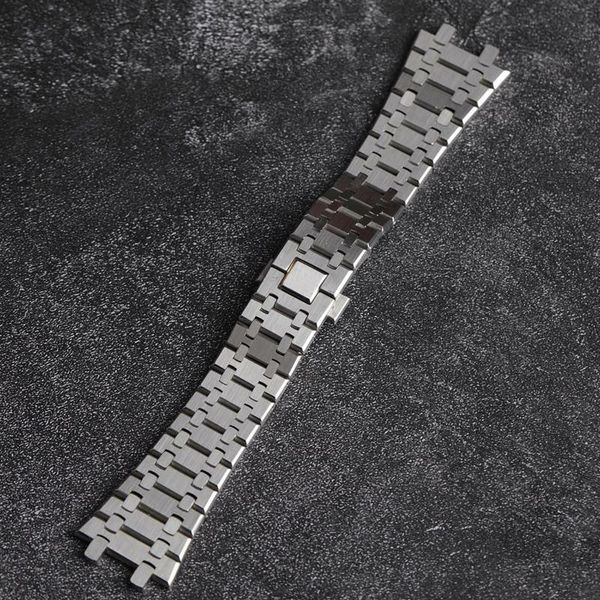 316 stainless steel waterproof watch band strap accessories with silver original clasp, Black;brown