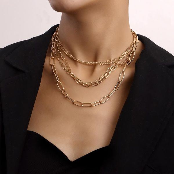 chokers vintage punk multilayer metal choker chunky chain necklace for women hip hop gold color collar party fashion jewelry gift, Golden;silver
chokers vintage punk multilayer metal choker chunky chain necklace for women hip hop gold color collar party fashion jewelry gift, Golden;silver