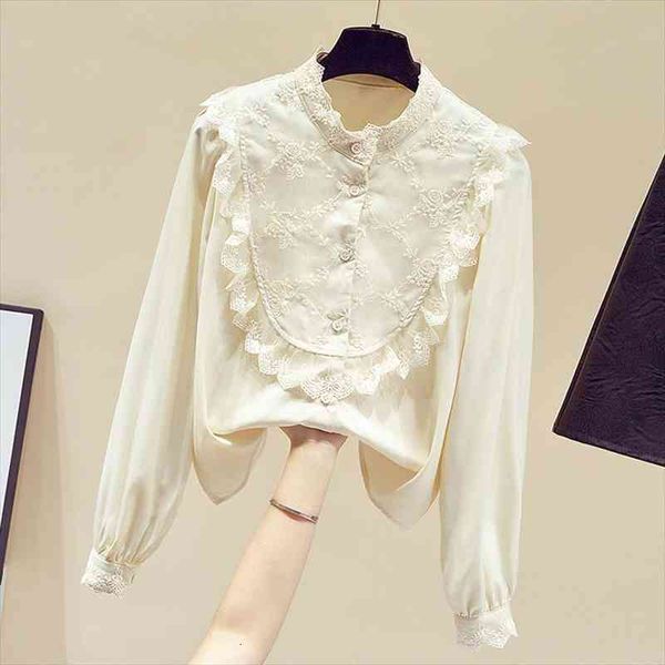 long sleeve apricot chiffon blouse shirt blouse women blusas mujer de moda lace ruffles stand collar women blouses e472, White
long sleeve apricot chiffon blouse shirt blouse women blusas mujer de moda lace ruffles stand collar women blouses e472, White