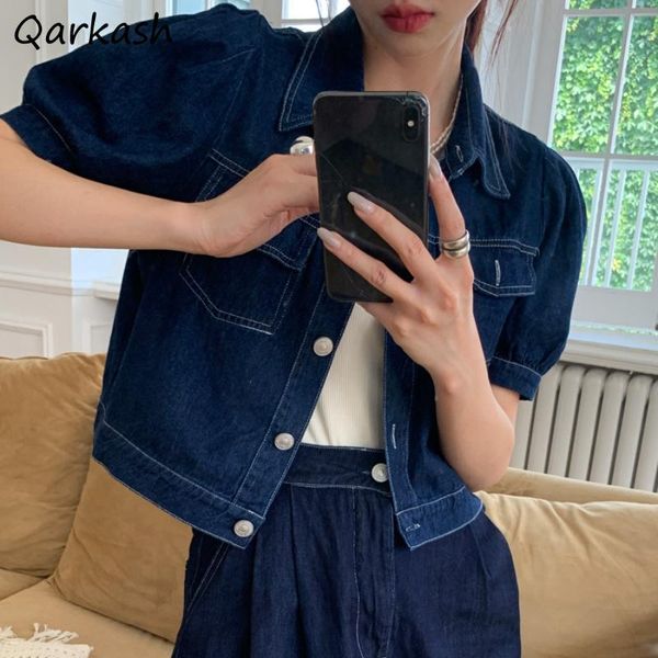 women's jackets puff short sleeve women summer denim vintage cropped college korean style fashion streetwear design leisure ladies ins, Black;brown
women's jackets puff short sleeve women summer denim vintage cropped college korean style fashion streetwear design leisure ladies ins, Black;brown