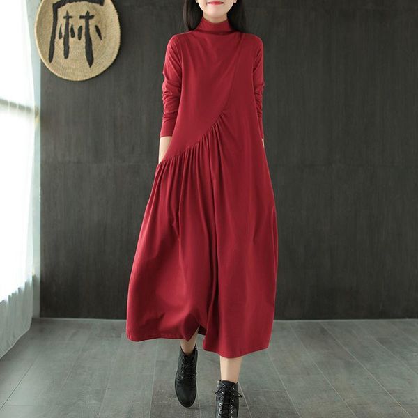 casual dresses retro artistic cotton-containing long bottoming dress sleeve 2021 autumn and winter lacing waist trimming below the knees, Black;gray
casual dresses retro artistic cotton-containing long bottoming dress sleeve 2021 autumn and winter lacing waist trimming below the knees, Black;gray