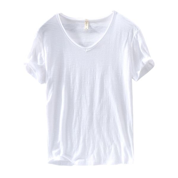 t shirts men short sleeve 100%pure cotton v-neck casual solid white tee male basic tshirts clothing 210809, White;black
t shirts men short sleeve 100%pure cotton v-neck casual solid white tee male basic tshirts clothing 210809, White;black