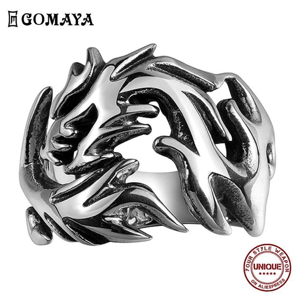 cluster rings gomaya stainless steel cool fashion punk neo-gothic vintage dragon flame ring party fine jewelry arrival, Golden;silver
cluster rings gomaya stainless steel cool fashion punk neo-gothic vintage dragon flame ring party fine jewelry arrival, Golden;silver