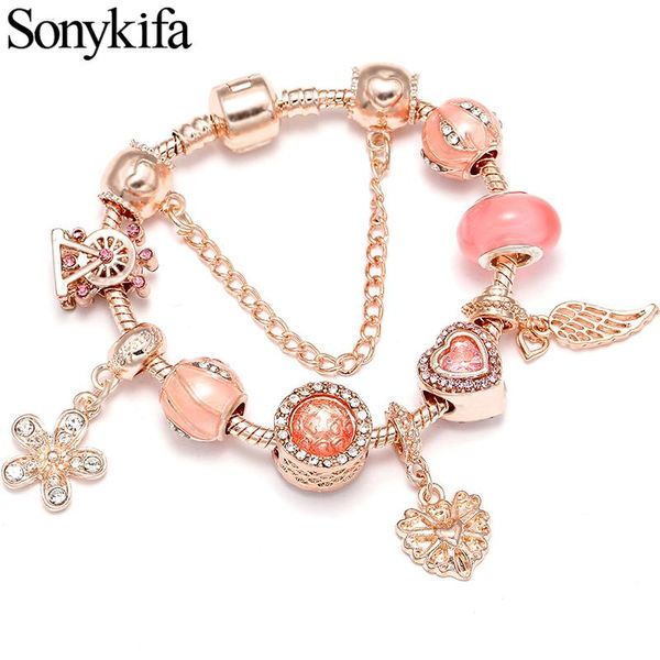 charm bracelets rose gold crystal & bangles with feather love beads for woman silver chain pulseras mujer, Golden;silver
charm bracelets rose gold crystal & bangles with feather love beads for woman silver chain pulseras mujer, Golden;silver
