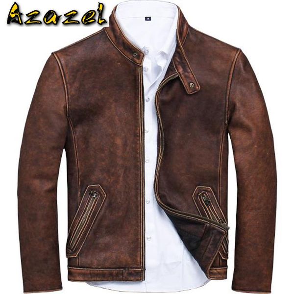 men's leather & faux distressed cow jacket and coats for men european vintage plus size 5xl mens genuine clothing a006, Black
men's leather & faux distressed cow jacket and coats for men european vintage plus size 5xl mens genuine clothing a006, Black