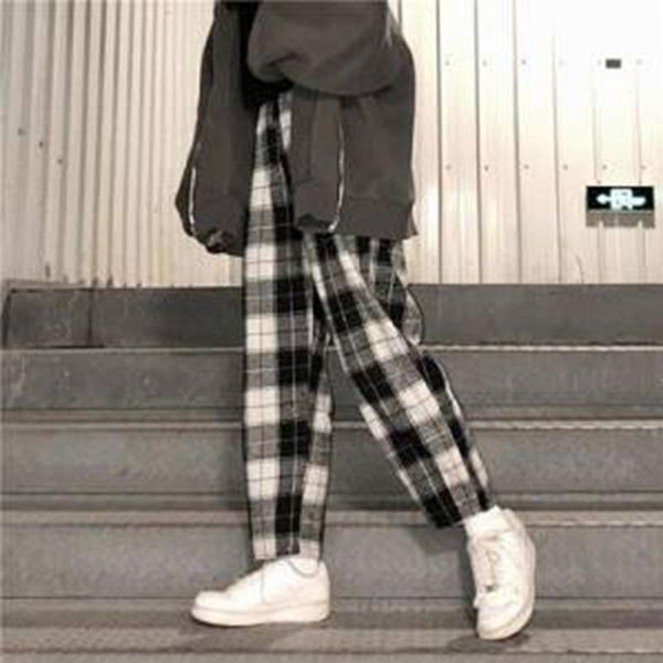 women's pants & capris harajuku hip- plaid woman za summer 2021 fashion chic streetwear female autumn ladies causal wide leg trousers, Black;white
women's pants & capris harajuku hip- plaid woman za summer 2021 fashion chic streetwear female autumn ladies causal wide leg trousers, Black;white