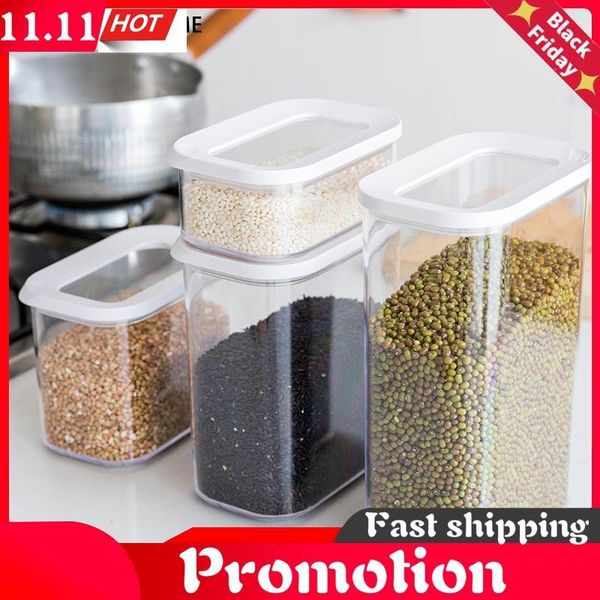 plastic container transparent stackable dry storage box kitchen noodle sealed bottles & jars
plastic container transparent stackable dry storage box kitchen noodle sealed bottles & jars