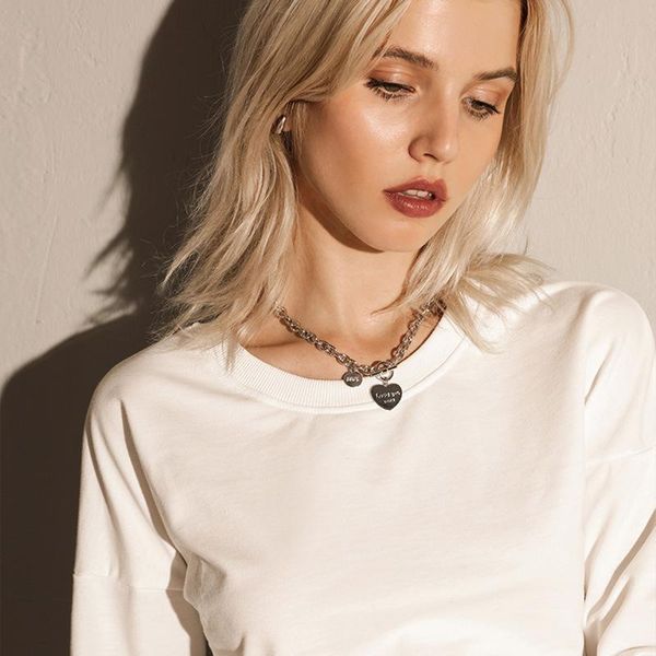 chains yaologe 316l stainless steel gold color heart necklace round coins chain choker 2021 for women fashion party jewelry gift, Silver
chains yaologe 316l stainless steel gold color heart necklace round coins chain choker 2021 for women fashion party jewelry gift, Silver