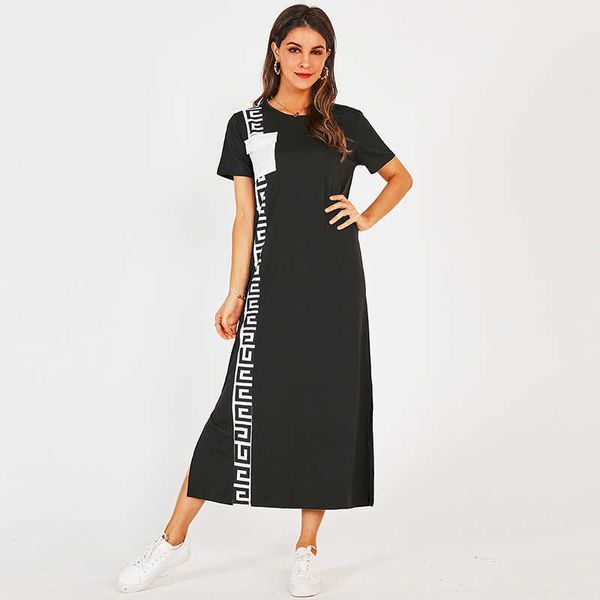 casual dresses summer products ladies sports and leisure long black white stitching short-sleeved loose t-shirt q9sf, Black;gray
casual dresses summer products ladies sports and leisure long black white stitching short-sleeved loose t-shirt q9sf, Black;gray