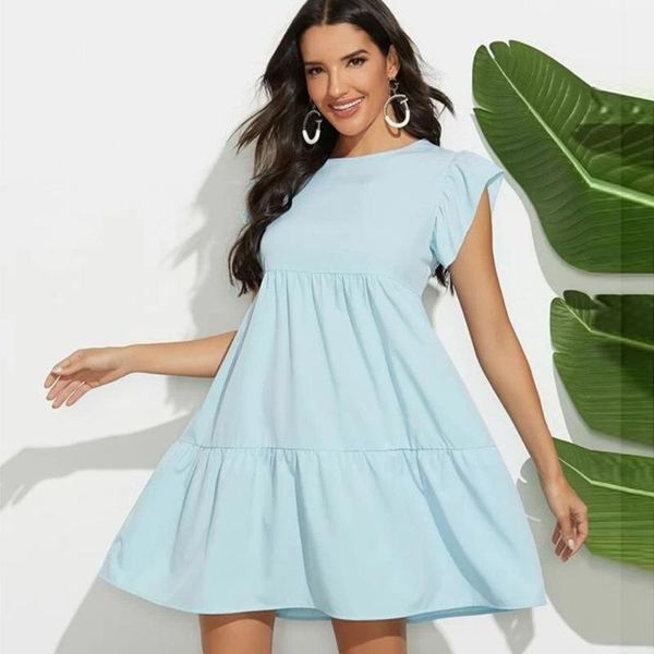 casual dresses loose ruffles cake mini dress women 2021 summer fashion o-neck sleeveless big swing blue woman short robe femme, Black;gray
casual dresses loose ruffles cake mini dress women 2021 summer fashion o-neck sleeveless big swing blue woman short robe femme, Black;gray