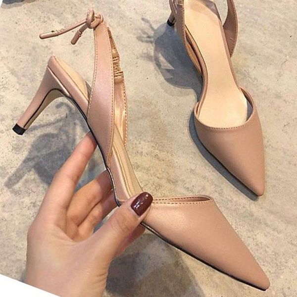 2021 elegant sumemr shoes woman pointed toe high heels back strap temperament sandals lace up thin heels women dress shoes 1, Black
2021 elegant sumemr shoes woman pointed toe high heels back strap temperament sandals lace up thin heels women dress shoes 1, Black