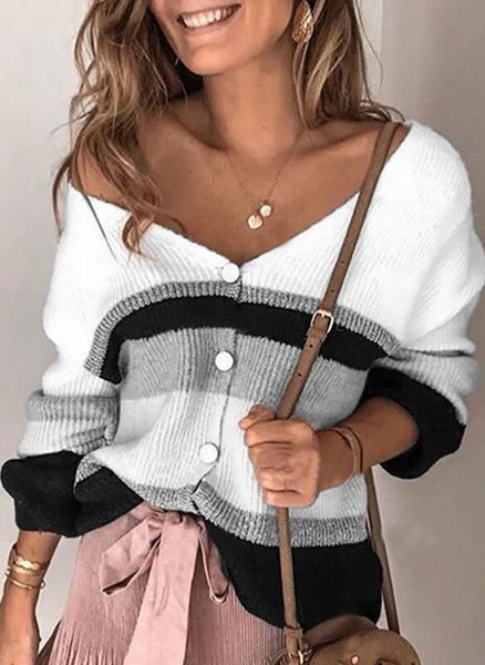 women's knits & tees v neck striped button-down cardigan woman clothes bohemian autumn winter coat long sleeve boho vintage cardig, White
women's knits & tees v neck striped button-down cardigan woman clothes bohemian autumn winter coat long sleeve boho vintage cardig, White