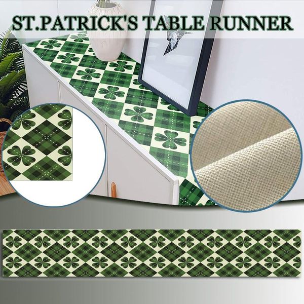 st patrick's festival polyester cotton flax green clover printed plaid table flag dining cloth decoration x8
st patrick's festival polyester cotton flax green clover printed plaid table flag dining cloth decoration x8