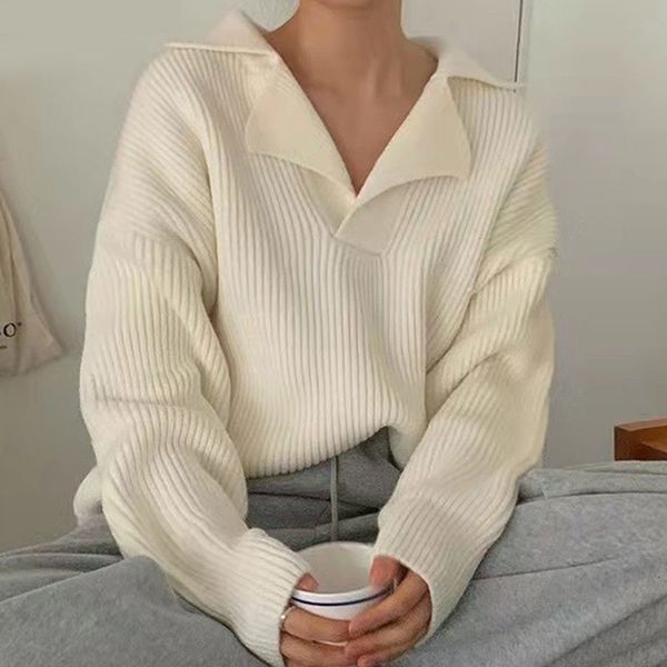 women's sweaters female solid knitted sweater jumper turn down collar long casual sleeve female blouses autumn 6dmd, White;black
women's sweaters female solid knitted sweater jumper turn down collar long casual sleeve female blouses autumn 6dmd, White;black