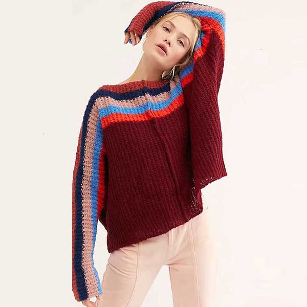 women's sweaters long sleeve pullovers for women autumn winter warm rainbow stripes sweater knitted nm9z, White;black
women's sweaters long sleeve pullovers for women autumn winter warm rainbow stripes sweater knitted nm9z, White;black