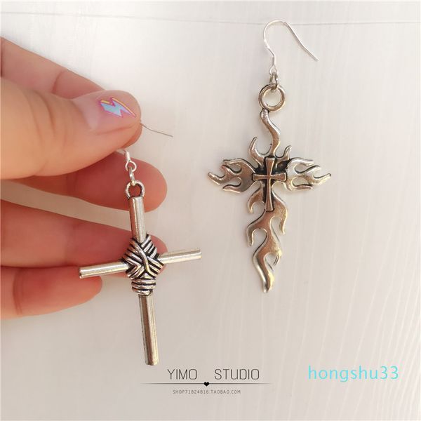 end one original design handmade asymmetric cross personalized earrings ear hook ear clip, Golden
end one original design handmade asymmetric cross personalized earrings ear hook ear clip, Golden