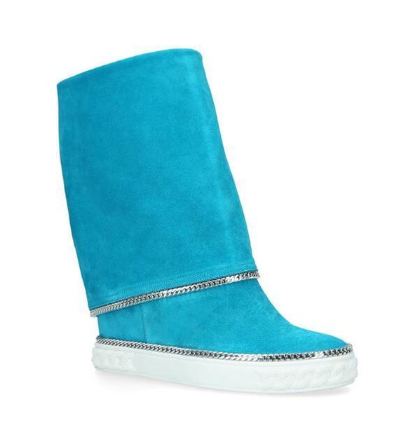 boots woman blue red pink yellow cow suede height increasing mid-calf female sliver chains slip on hidden wedge fold short, Black
boots woman blue red pink yellow cow suede height increasing mid-calf female sliver chains slip on hidden wedge fold short, Black