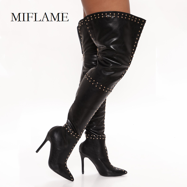 boots fashion women's catwalk stiletto thigh high heels pointed toe rvies irregular leather mature female nightclub, Black
boots fashion women's catwalk stiletto thigh high heels pointed toe rvies irregular leather mature female nightclub, Black