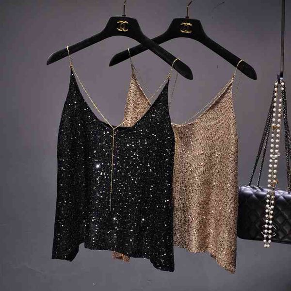 camis summer spaghetti strap sequined v-neck camisole metal chain u-back girls ladies casual loose tank outwears, White
camis summer spaghetti strap sequined v-neck camisole metal chain u-back girls ladies casual loose tank outwears, White