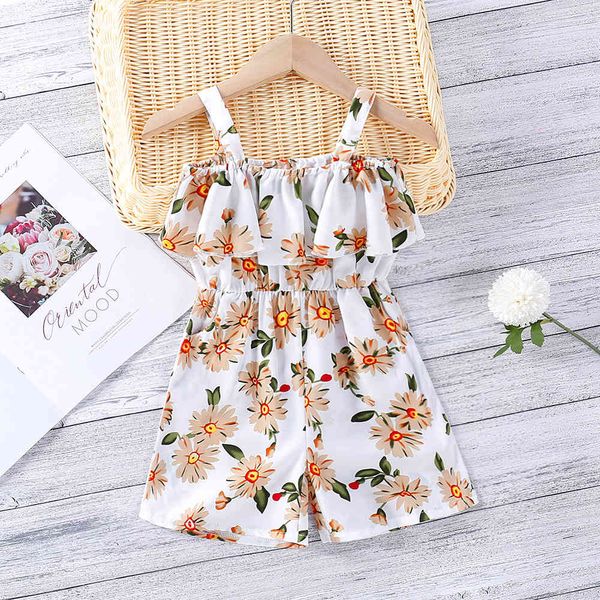 girls' jumpsuit summer sling print ruffled collar fashion girl clothes suit for 2-6y 210515, White
girls' jumpsuit summer sling print ruffled collar fashion girl clothes suit for 2-6y 210515, White