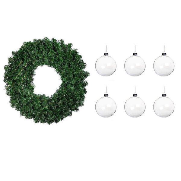 decorative flowers & wreaths 1 pcs 30cm artificial pine wreath garland & 6pcs 8cm diy christmas tree hanging ball transparent acrylic
decorative flowers & wreaths 1 pcs 30cm artificial pine wreath garland & 6pcs 8cm diy christmas tree hanging ball transparent acrylic