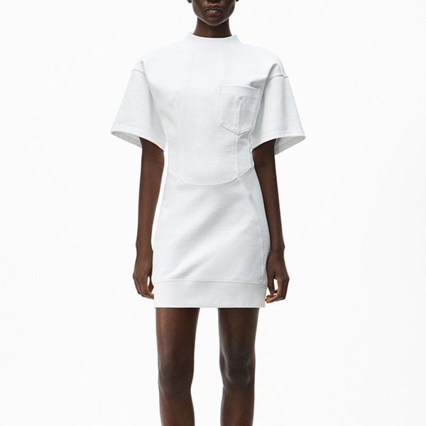 party dresses 2021 spring and summer round neck short sleeve black waist dress women's pure cotton pocketdesignfashion bag hip skirt, White;black
party dresses 2021 spring and summer round neck short sleeve black waist dress women's pure cotton pocketdesignfashion bag hip skirt, White;black
