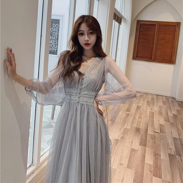 spring mesh dresses retro elegant womens cami v neck pleated party fairy slim waist summer vestidos, White
spring mesh dresses retro elegant womens cami v neck pleated party fairy slim waist summer vestidos, White