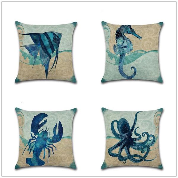 cushion/decorative pillow 4pcs ocean collection pattered cushion cover seahorse lobster printed linen case decoration home basic throw
cushion/decorative pillow 4pcs ocean collection pattered cushion cover seahorse lobster printed linen case decoration home basic throw